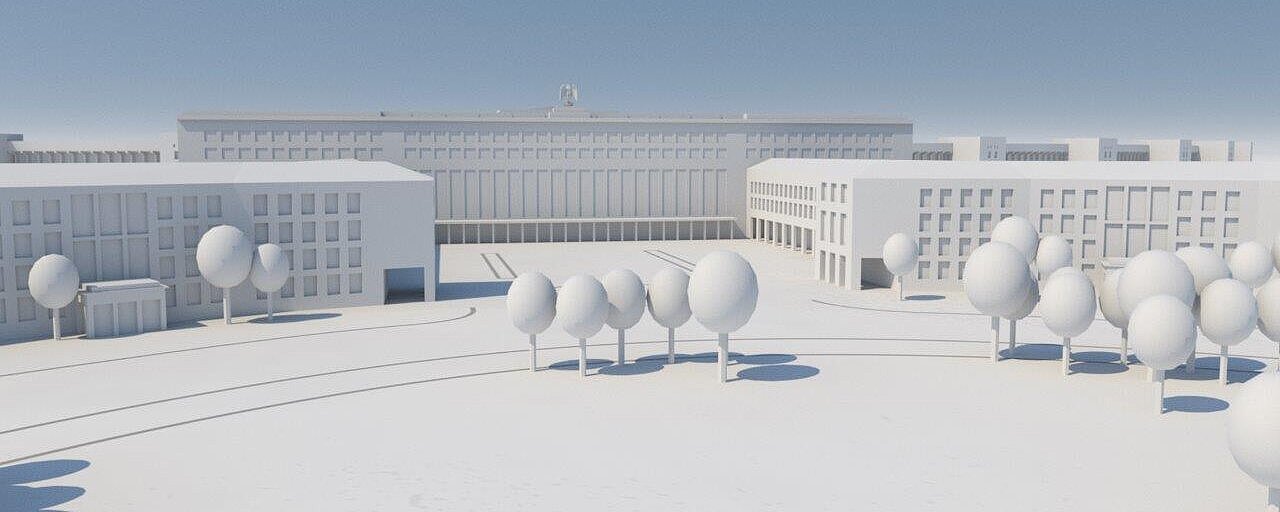 Flughafengebäude als 3D-Modell