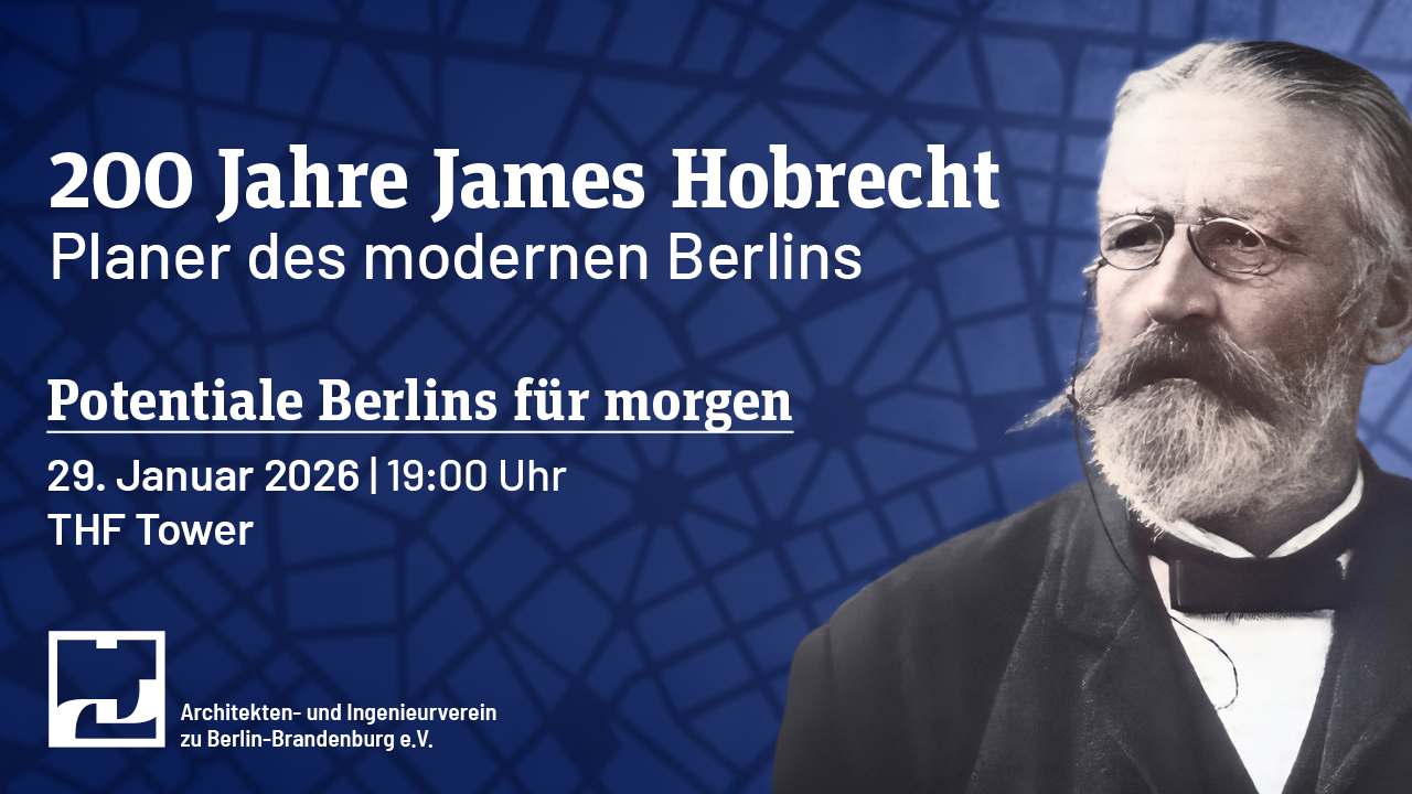 Plakat von der Hobrecht-Reihe mit einem Foto von James Hobrecht